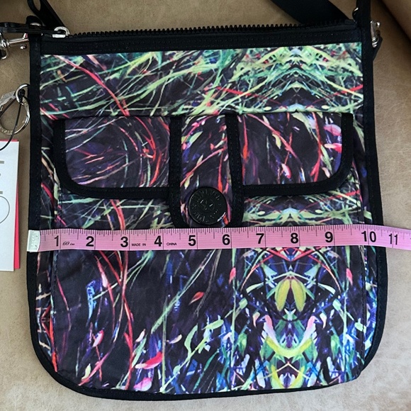 Kipling Crossbody/Shoulder Bag Splash Rainbow Abstract Print Black/Multi NWT - Picture 16 of 16